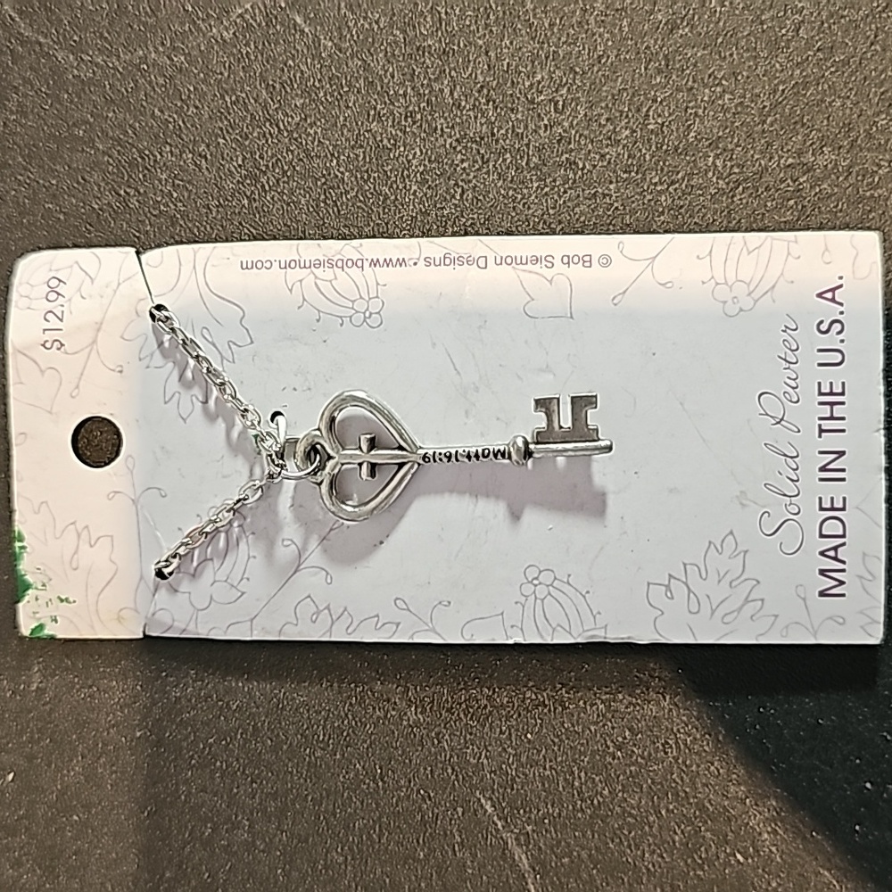 Solid Pewter Key Necklace